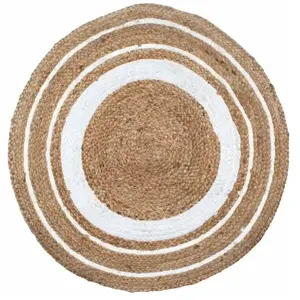 Tapis rond en Jute - Marque - Modèle - Beige - Rond - Fibres naturelles pas cher