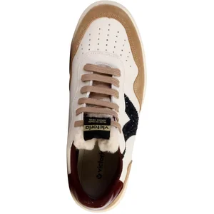 Baskets - VICTORIA - Madrid - Beige - Cuir - Semelle 3 cm pas cher
