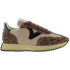 Baskets en nylon imprimé animal et cuir fendu femme Victoria Cosmos pas cher