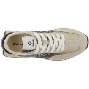 Basket Cuir Victoria - Beige pas cher