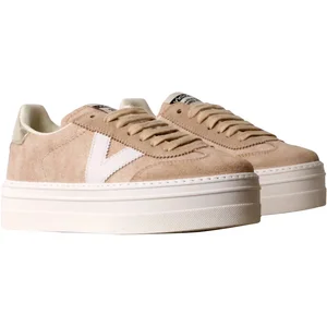 VICTORIA Tennis cuir talon plateau pas cher