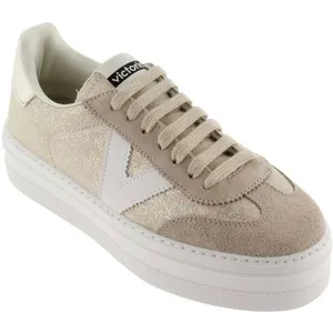 VICTORIA Tennis cuir talon plateau pas cher