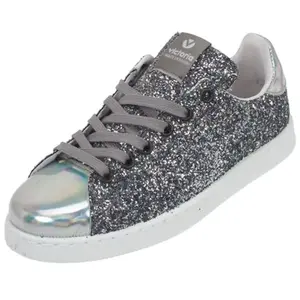 Chaussures basses cuir ou simili Victoria Paillette grise metal Gris taille : 38 réf : 75402 pas cher