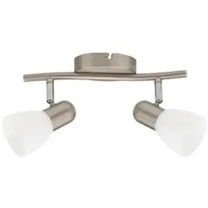 GSC Spot de plafond linéaire double Guimara Série E14 Nickel pas cher