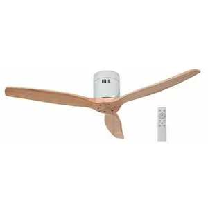 GSC - Ventilateur de plafond 52' Moteur dc 3 pales Bois blanc pas cher