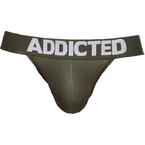 Addicted Jockstrap PUSH UP MESH Kaki marron S pas cher