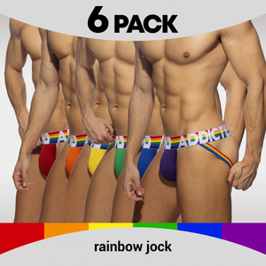Pack 6 Jockstraps Rainbow Addicted multicolore XS pas cher