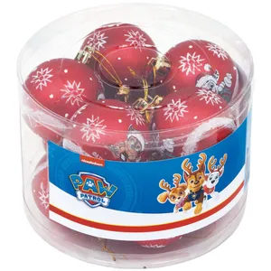 Arditex - Lot de 10 boules de Noël rouges 6cm - Pat Patrouille pas cher