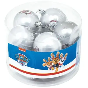 Arditex - Lot de 10 boules de Noël argentées 6cm - Pat PatrouilleVendu parbol
