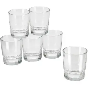 Gerimport 6x Stuks waterglazen/drinkglazen transparant 256 ml - Glazen - Drinkglas/waterglas/tumblerglas