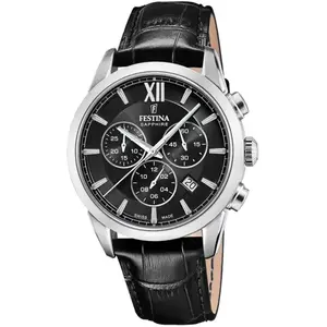 Festina Chronographe Chrono Swiss Made, Black, 41, sangle pas cher