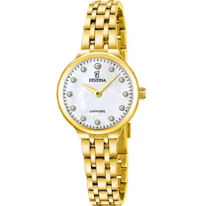 Festina, Montre, Montre Mademoiselle Nacre, Bracelet Acier Inoxydable, Femme, Or, (Montre analogique, 26 mm) pas cher