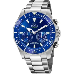 Jaguar Hybrid Connected Watch Cadran et lunette bleu acier J888/1 pas cher