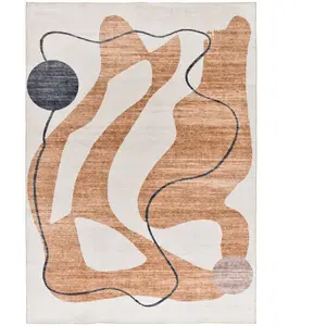 Tapis ATTICGO abstrait 140 x 200 cm CLASS orange pas cher