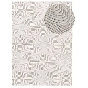 Tapis ATTICGO géometrique avec relief 120 x 170 cm ESTILO 23040 crème pas cher