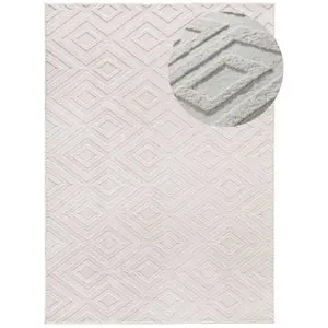 Tapis ATTICGO géometrique avec relief 120 x 170 cm ESTILO 23061 crème pas cher