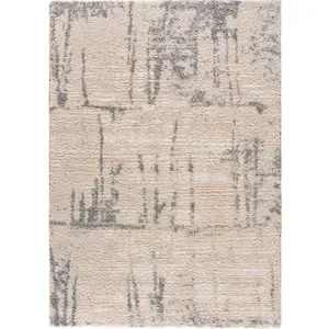 Tapis ATTICGO abstrait 133 x 190 cm ENYA 8730 argent pas cher