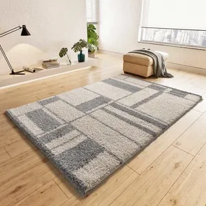 Tapis ATTICGO shaggy géométrique 160 x 230 cm HELIA 8816 argent