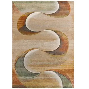 Tapis ATTICGO abstrait 140 x 200 cm LIBET 40399 terracotta pas cher