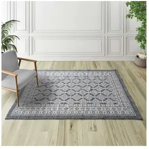 Tapis ATTICGO ethnique 80 x 120 cm CHANDIA bleu pas cher
