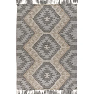 Tapis ATTICGO ethnique 80 x 120 cm CHANDIA gris pas cher