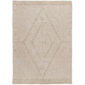 Tapis ATTICGO ethnique avec relief 160 x 230 cm PAMUK 1110 crème
