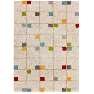 Tapis ATTICGO shaggy géométrique 133 x 190 cm BREMEN 8820 multicolore