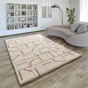 Tapis ATTICGO shaggy géométrique 160 x 230 cm BRENDA 8832 blanc