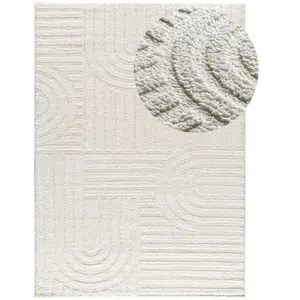Tapis ATTICGO géométrique avec relief 152 x 235 cm JUNO 54406 blanc