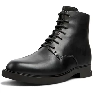 Bottes de camping pour femme - Camper Iman K400300 - Cuir - Noir et blanc - Haute tige - Lacets