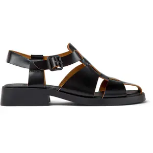 Camper Femme Dana-k201489 Sandales Plates, Noir, 37 EU