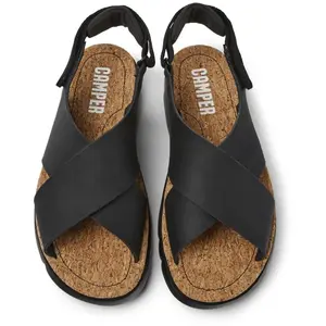 Camper Sandales plates Oruga K200157 pour femme, Noir 022, 40 EU pas cher