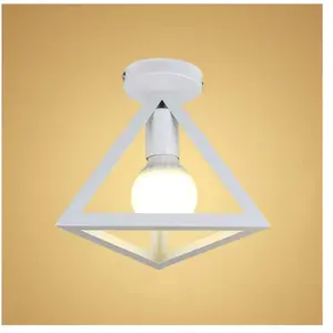 WOTTES Plafonnier Abat-jour Créativité Triangle Lampe de Plafon Moderne Suspension E27 pour Salon Café Bar Blanc pas cher