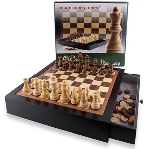 Aquamarine Jeu De Société D´échecs Laqué pas cher