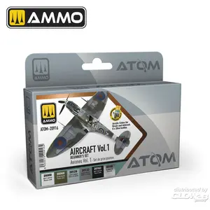 AMMO MIG Hobbyverf Vliegtuigen - MIG 20916 ATOM - Beginners Set Militaire Vliegtuigen - Volume I - Militaire Kleuren - Acryl Set 6x20ml Verf set - 6x 20 ml