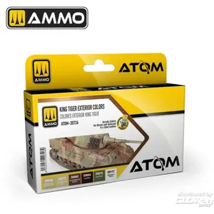 AMMO MIG 20726 ATOM -KING TIGER Exterieurkleuren - Acryl Set 6x20ml Ve...Vendu parbol