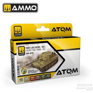 AMMO MIG Hobbyverf Acrylverf - MIG 20720 ATOM - Tiger I Late Kleuren Vol. 1 - Acryl Set 6x20ml Verf set - 6x 20 ml