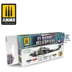 AMMO MIG Hobbyverf Helikopters - MIG 7249 US Marines Helicopters - Acryl Set Verf set - 6x 17 ml