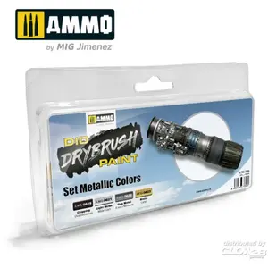 AMMO MIG 7305 Drybrush Set - Metallic Colors Verf set