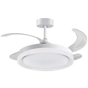 FERRIMEX Ventilateur de plafond KIGALI blanc/blanc 4 pales escamotable... pas cher