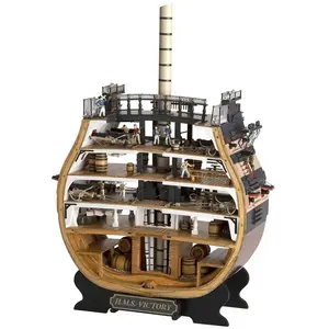 Artesania Latina 20500 HMS Victory Cross Section   Houten Scheepsmodelbouwpakket   Brits Oorlogsschip   Schaal 1:72   Inclusief Sokkel en Figuren