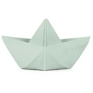 Oli & Carol Jouet de bain bateau origami latex d'hévéa vert d'eau pas cher