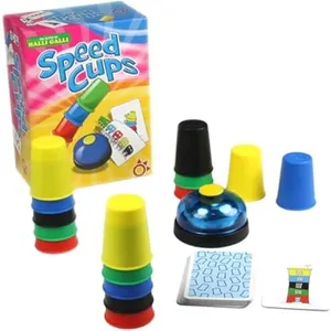 Mercurio Jeu - AMIGO - A0028 - Speed Cups - 20 tasses colorées - 24 cartes - 1 sonnette pas cher