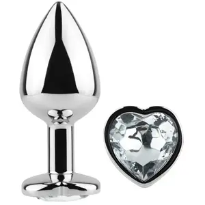 SECRETPLAY TOYS | Secret Play - Metal Butt Plug Clear Crystal Heart Sm...