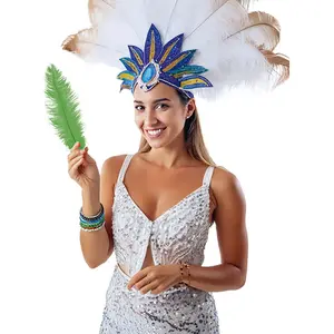 Merkloos / Sans marque Grote struisvogelveer/pietenveer - groen - 40 cm - Charleston/jaren 20/twenties thema verkleed accessoireVendu parbol
