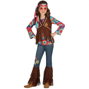 Guirca Déguisement Hippie - Non spécifié - Avec chaleco - Multicolore - Pour fille - Enfant pas cher