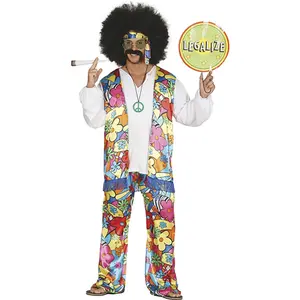 Generik Fiestas Guirca - Volwassenkostuum Hippie man M (48-50) pas cher