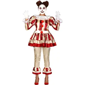 Guirca Costume De Clown Rayé Pour Femme pas cher
