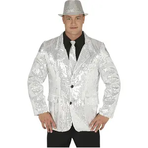 Fiestas Guirca - Zilveren jas pailletten - maat L (52-54)Vendu parbol