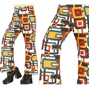 Pantalon imprimé à carreaux - Guirca - Années 70 - Multicolor - Taille... pas cher